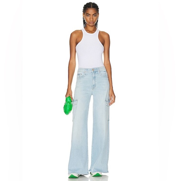 MOTHER Undercover Cargo Sneak Jeans in Sun Kissed 27 - Picture 2 of 7